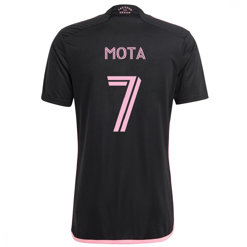 Kids Football Jean Mota #7 Black Away Jersey 2024/25 T-Shirt Nz