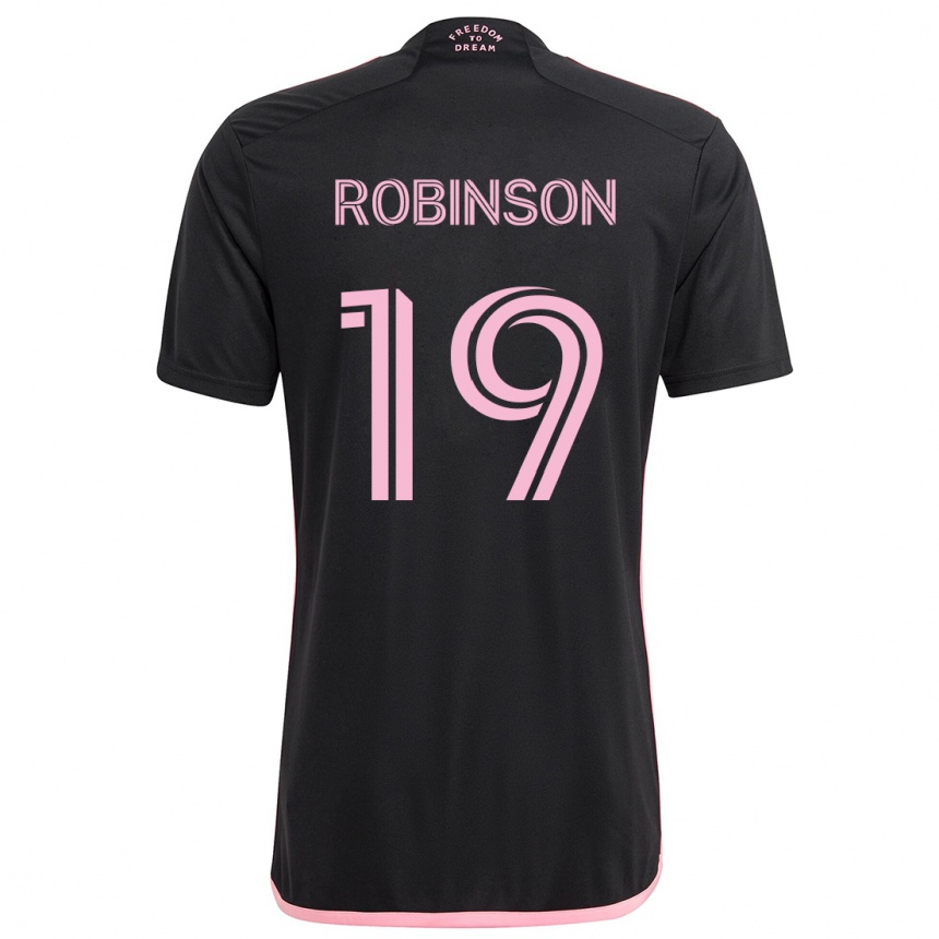 Kids Football Robbie Robinson #19 Black Away Jersey 2024/25 T-Shirt Nz