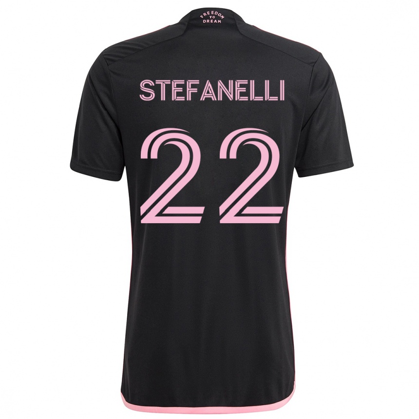 Kids Football Nicolás Stefanelli #22 Black Away Jersey 2024/25 T-Shirt Nz