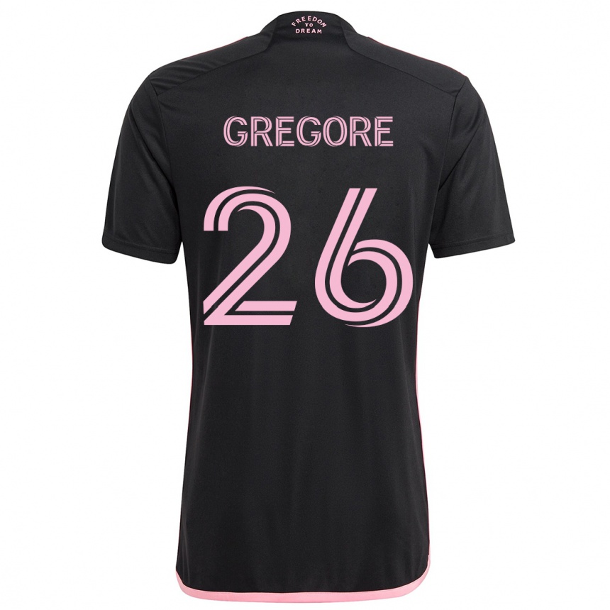 Kids Football Gregore #26 Black Away Jersey 2024/25 T-Shirt Nz