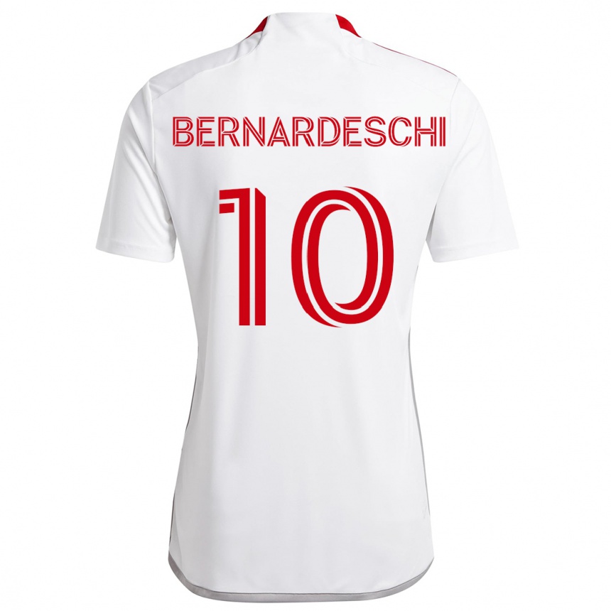 Kids Football Federico Bernardeschi #10 White Red Away Jersey 2024/25 T-Shirt Nz