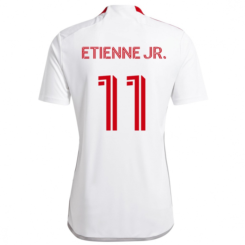 Kids Football Derrick Etienne Jr. #11 White Red Away Jersey 2024/25 T-Shirt Nz