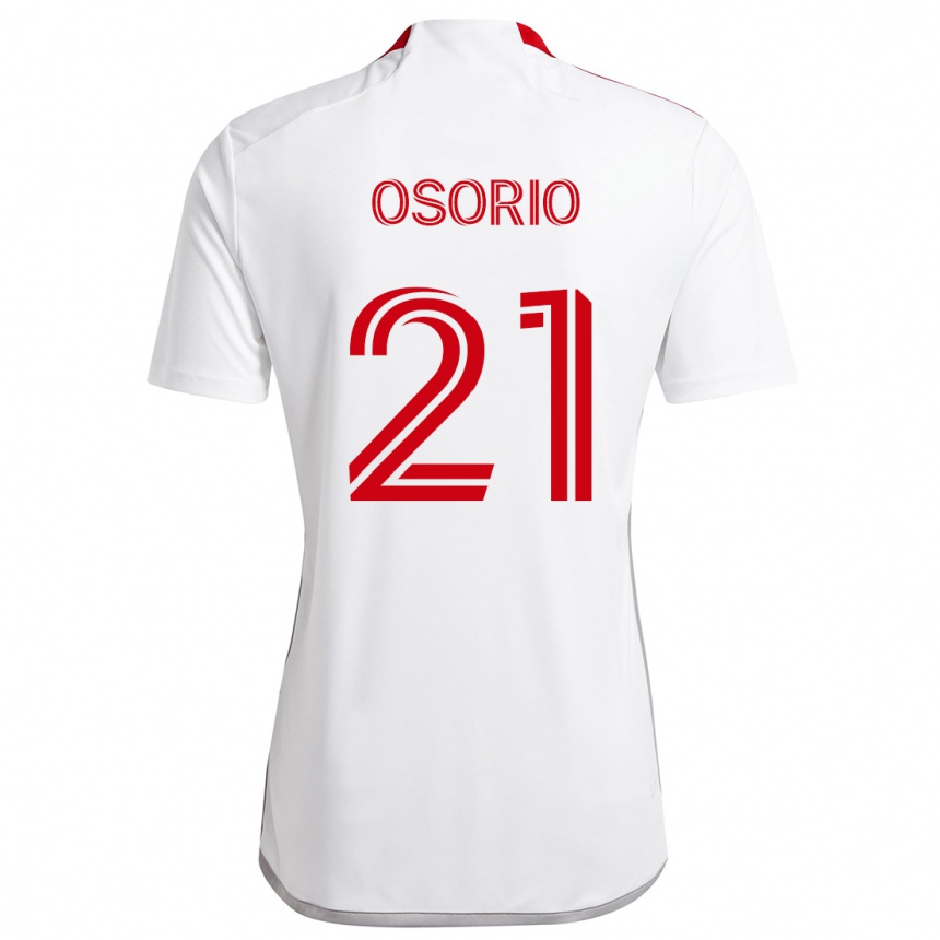 Kids Football Jonathan Osorio #21 White Red Away Jersey 2024/25 T-Shirt Nz