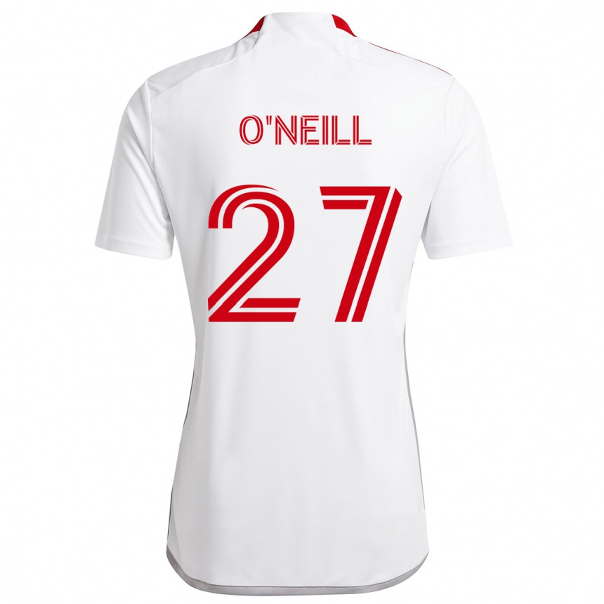 Kids Football Shane O'neill #27 White Red Away Jersey 2024/25 T-Shirt Nz