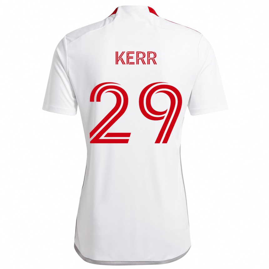 Kids Football Deandre Kerr #29 White Red Away Jersey 2024/25 T-Shirt Nz