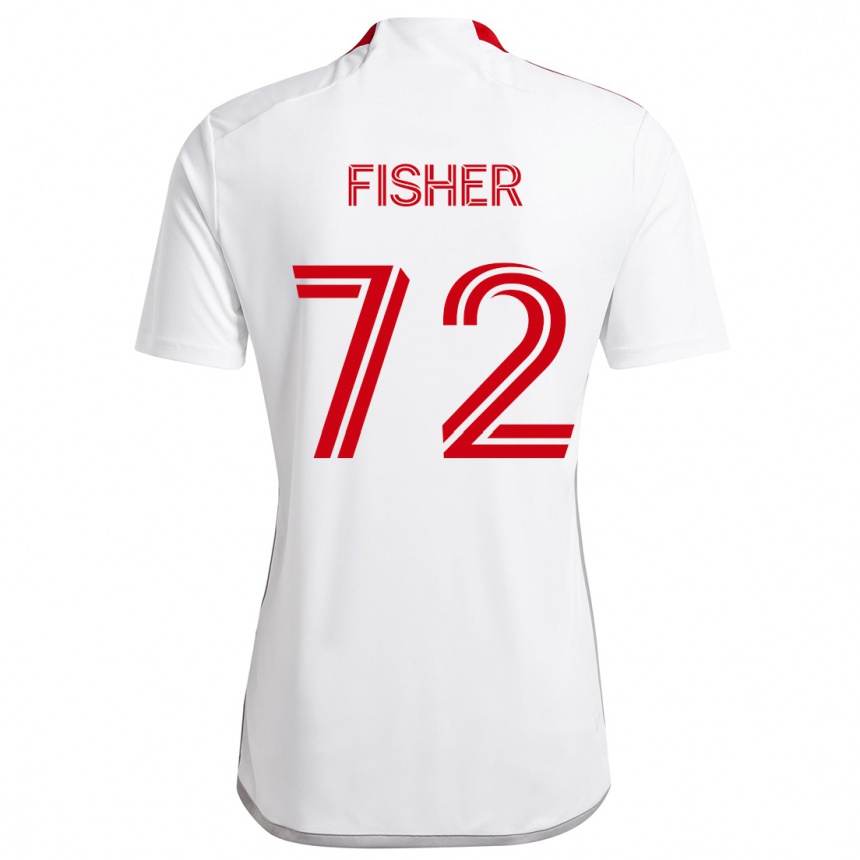 Kids Football Mark Fisher #72 White Red Away Jersey 2024/25 T-Shirt Nz