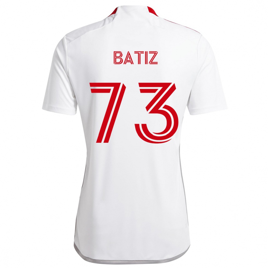 Kids Football Jesus Batiz #73 White Red Away Jersey 2024/25 T-Shirt Nz