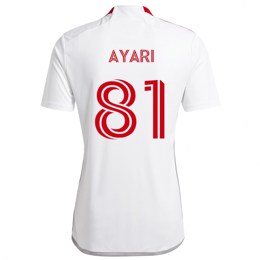 Kids Football Hassan Ayari #81 White Red Away Jersey 2024/25 T-Shirt Nz