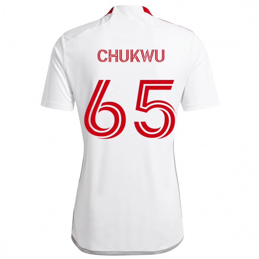 Kids Football Joses Chukwu #65 White Red Away Jersey 2024/25 T-Shirt Nz