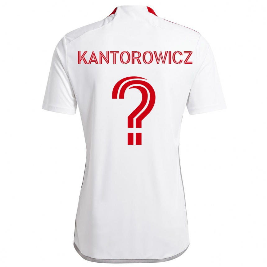 Kids Football Dominic Kantorowicz #0 White Red Away Jersey 2024/25 T-Shirt Nz