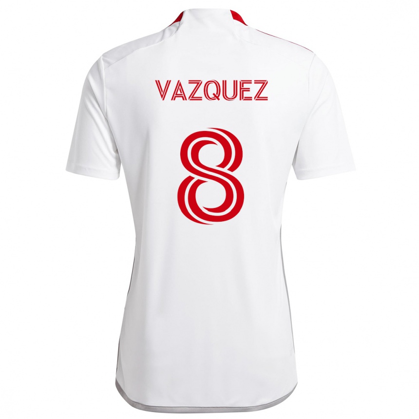 Kids Football Víctor Vázquez #8 White Red Away Jersey 2024/25 T-Shirt Nz