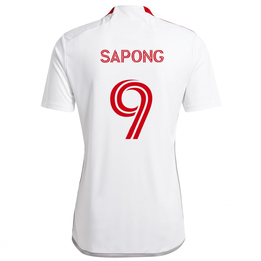 Kids Football C.j. Sapong #9 White Red Away Jersey 2024/25 T-Shirt Nz