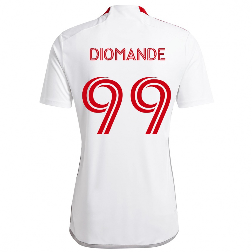 Kids Football Adama Diomande #99 White Red Away Jersey 2024/25 T-Shirt Nz