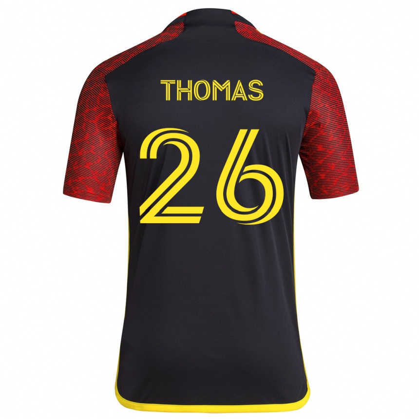 Kids Football Andrew Thomas #26 Red Black Away Jersey 2024/25 T-Shirt Nz