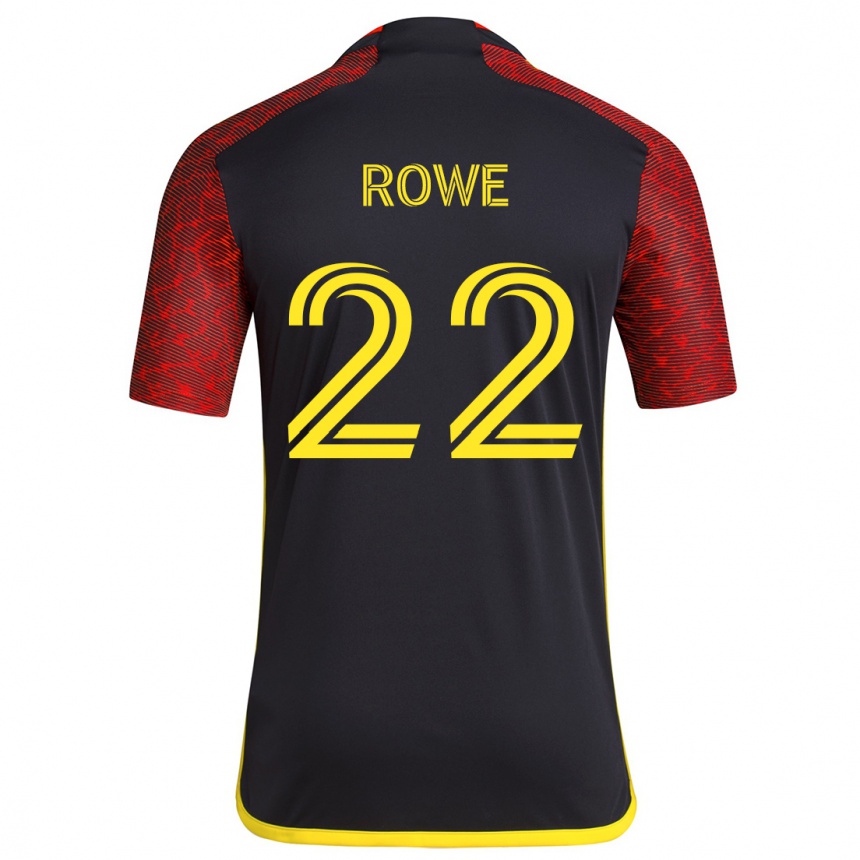 Kids Football Kelyn Rowe #22 Red Black Away Jersey 2024/25 T-Shirt Nz