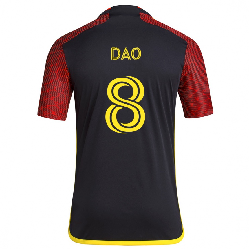 Kids Football Kaylee Dao #8 Red Black Away Jersey 2024/25 T-Shirt Nz