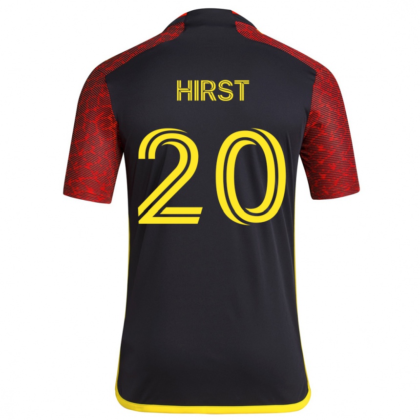 Kids Football Sophie Hirst #20 Red Black Away Jersey 2024/25 T-Shirt Nz