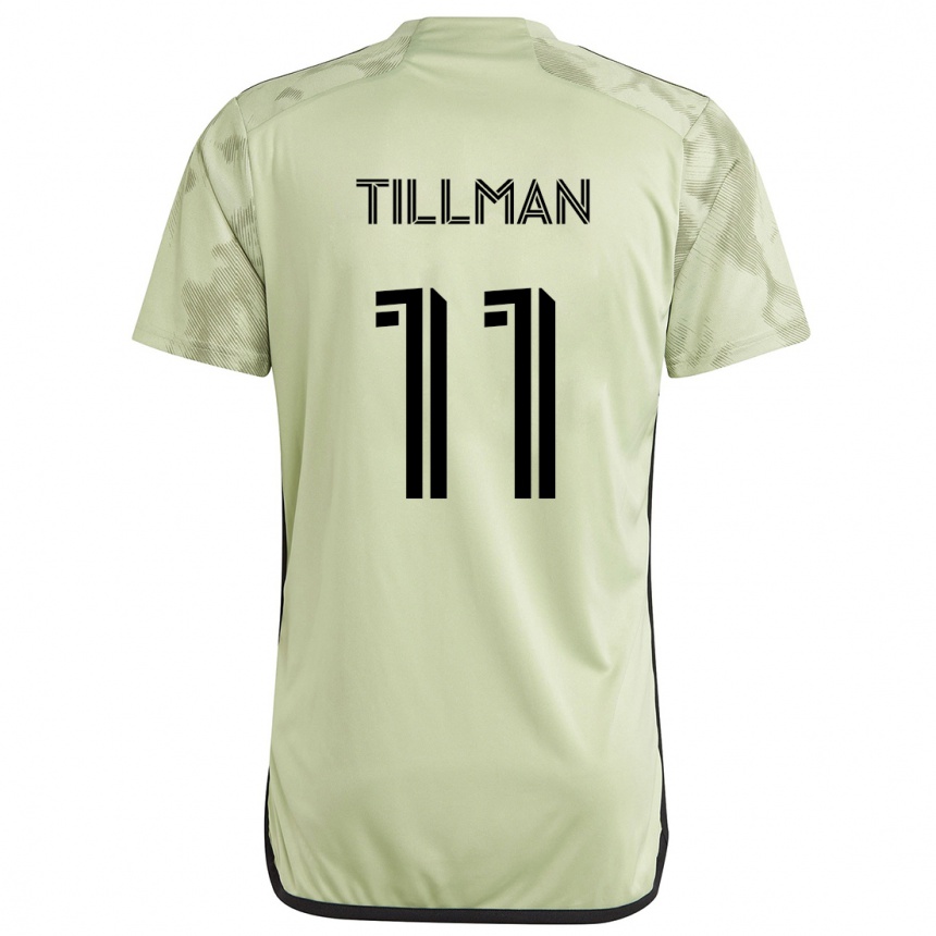 Kids Football Timothy Tillman #11 Light Green Away Jersey 2024/25 T-Shirt Nz