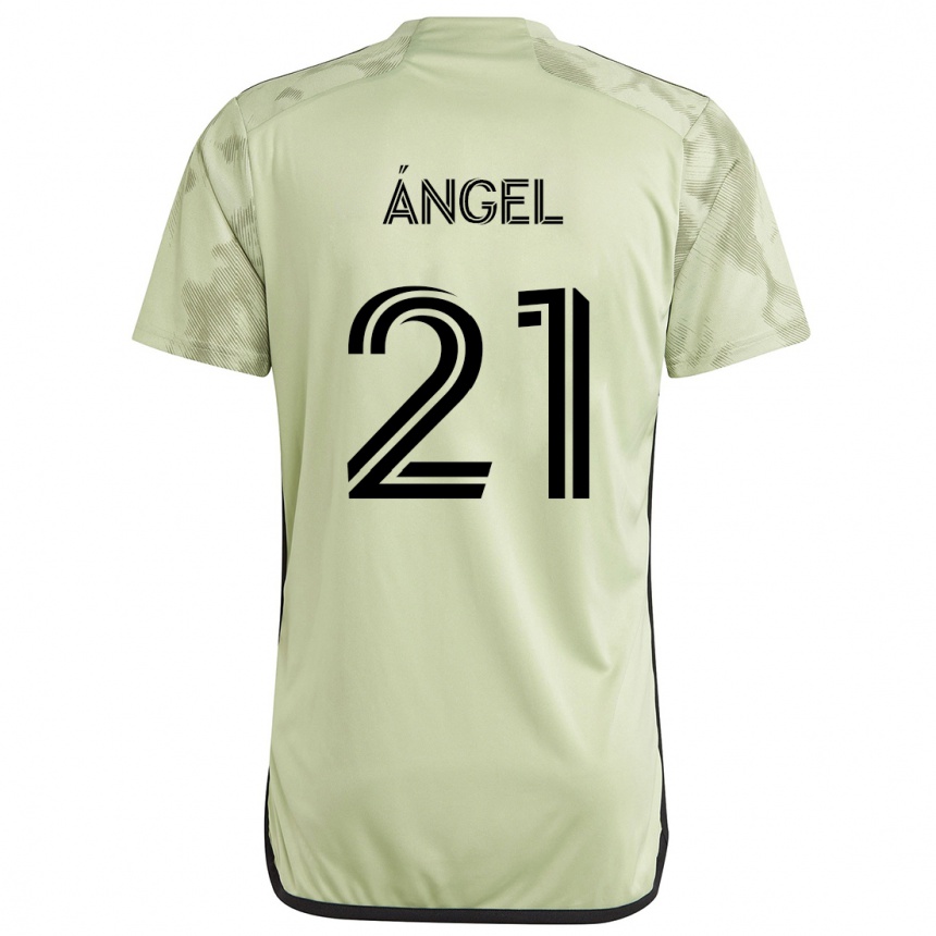 Kids Football Tomás Ángel #21 Light Green Away Jersey 2024/25 T-Shirt Nz