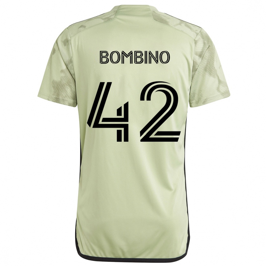 Kids Football Luca Bombino #42 Light Green Away Jersey 2024/25 T-Shirt Nz