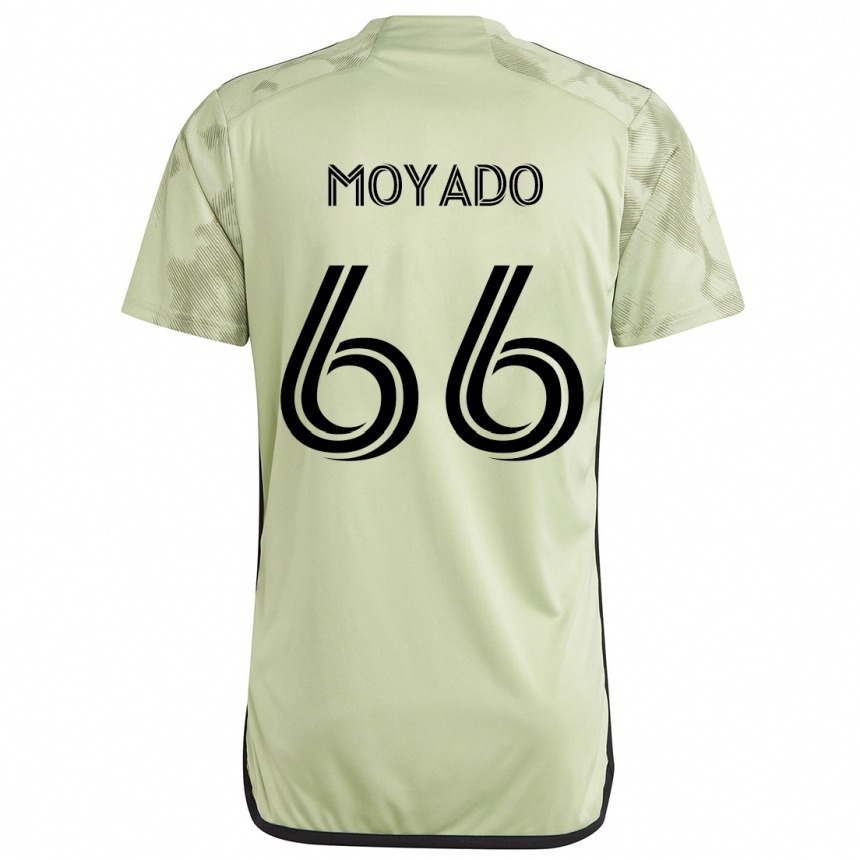 Kids Football Bryan Moyado #66 Light Green Away Jersey 2024/25 T-Shirt Nz