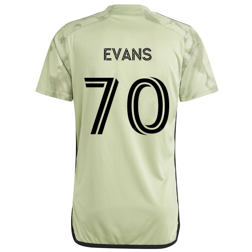 Kids Football Matthew Evans #70 Light Green Away Jersey 2024/25 T-Shirt Nz