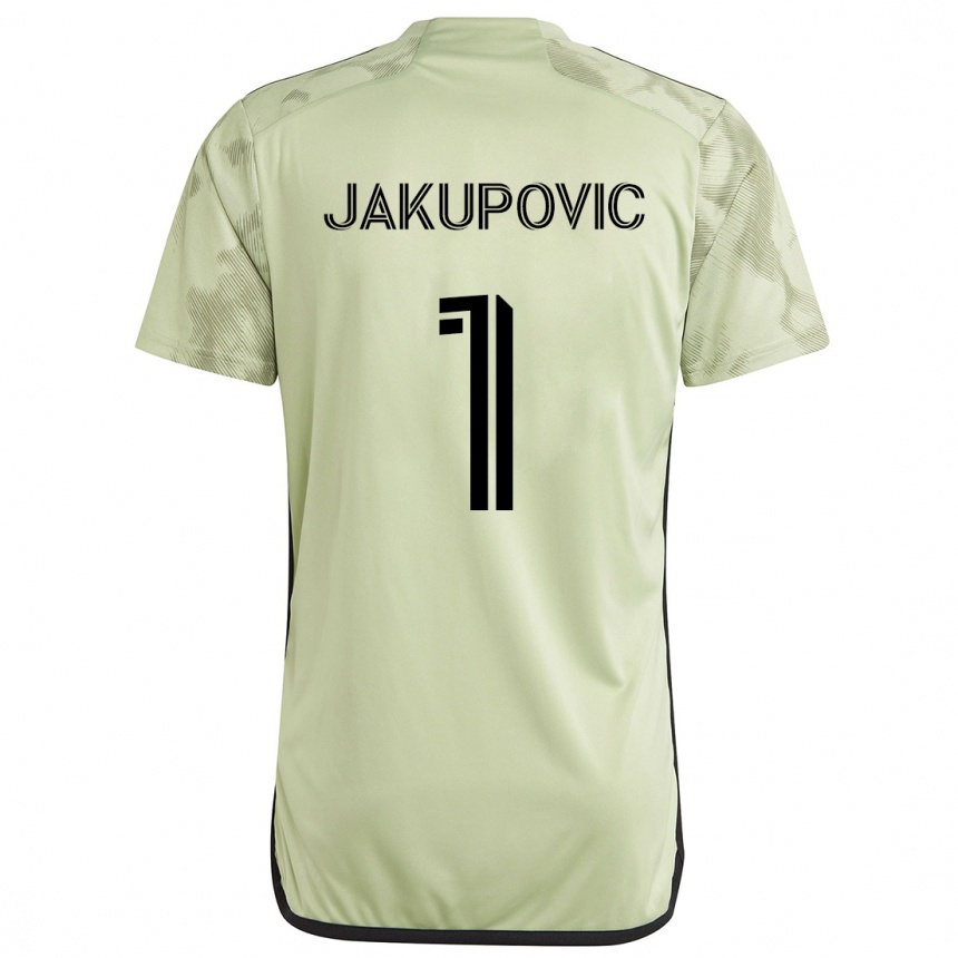 Kids Football Eldin Jakupović #1 Light Green Away Jersey 2024/25 T-Shirt Nz