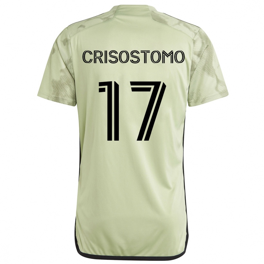 Kids Football Danny Crisostomo #17 Light Green Away Jersey 2024/25 T-Shirt Nz