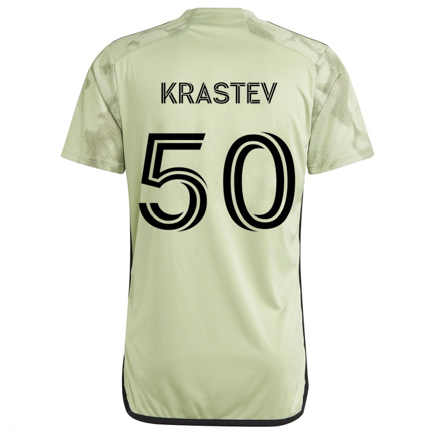 Kids Football Filip Krastev #50 Light Green Away Jersey 2024/25 T-Shirt Nz