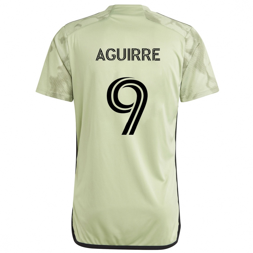 Kids Football Dustin Aguirre #9 Light Green Away Jersey 2024/25 T-Shirt Nz