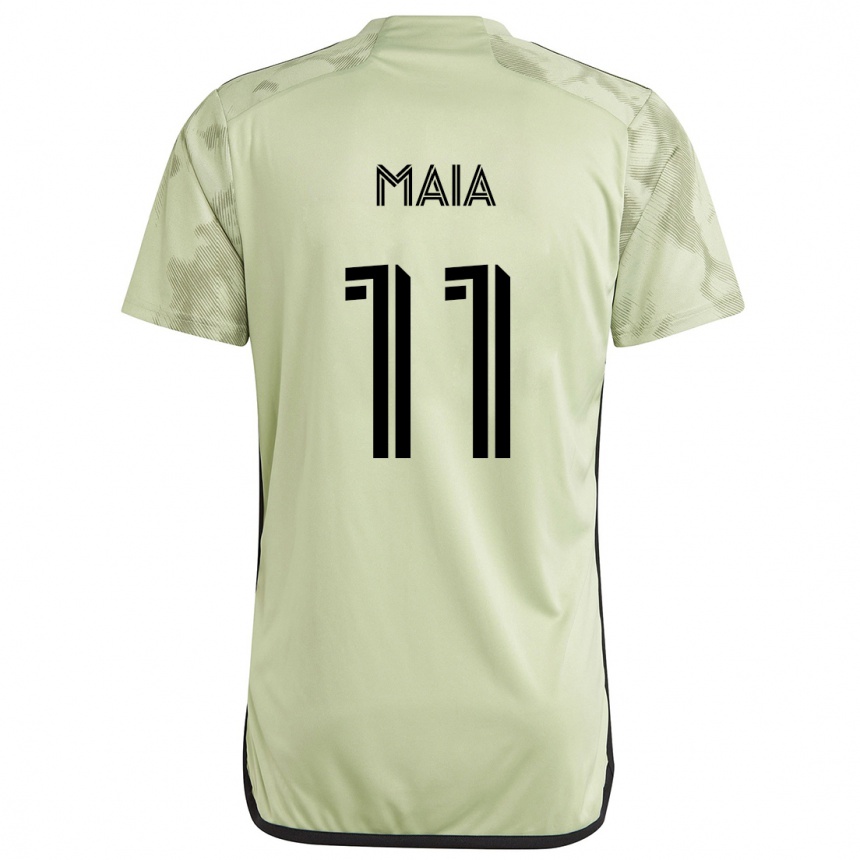 Kids Football Matheus Maia #11 Light Green Away Jersey 2024/25 T-Shirt Nz