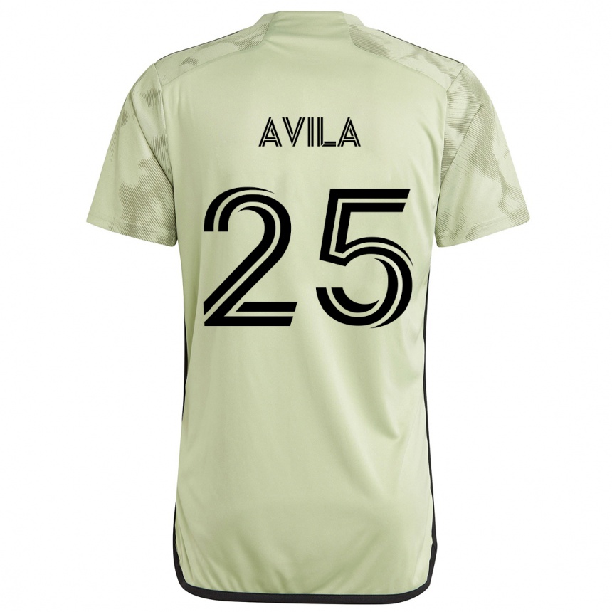 Kids Football Armando Avila #25 Light Green Away Jersey 2024/25 T-Shirt Nz