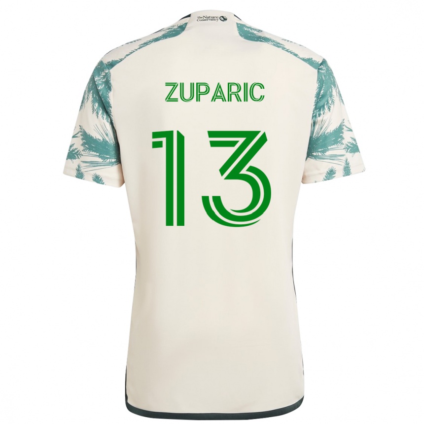 Kids Football Dario Zuparic #13 Beige Brown Away Jersey 2024/25 T-Shirt Nz