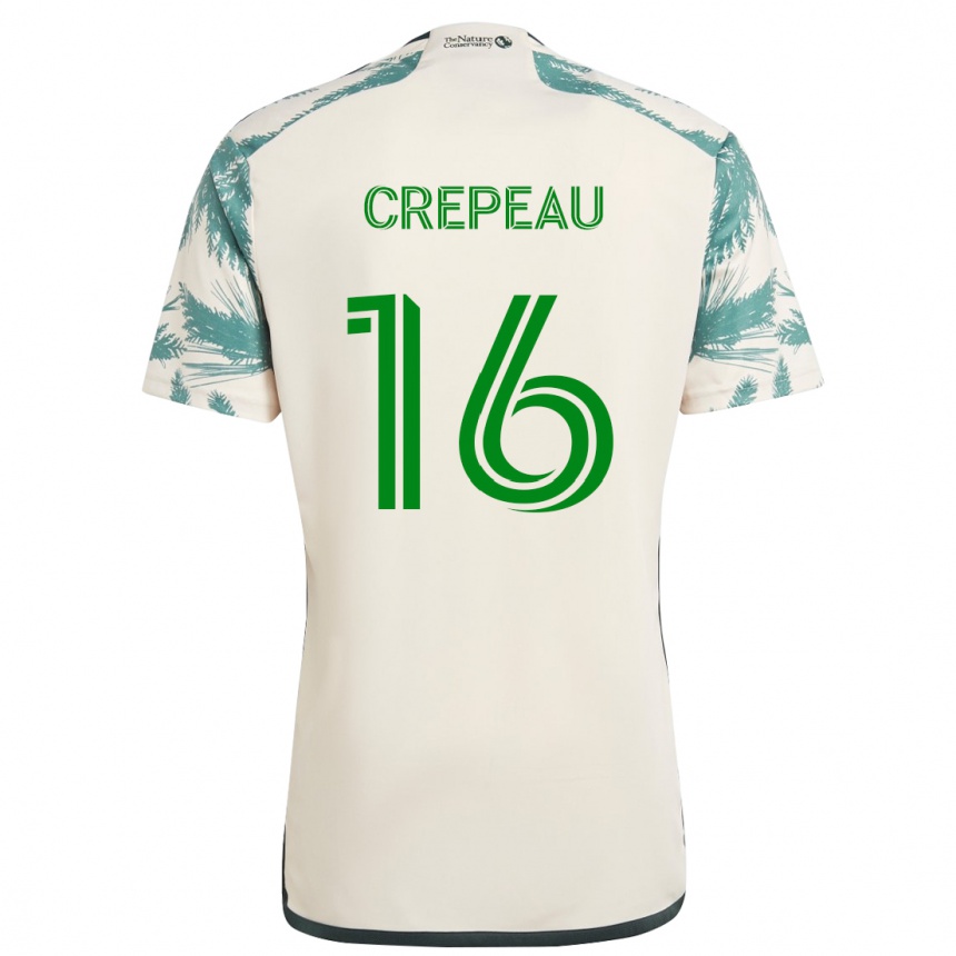 Kids Football Maxime Crépeau #16 Beige Brown Away Jersey 2024/25 T-Shirt Nz