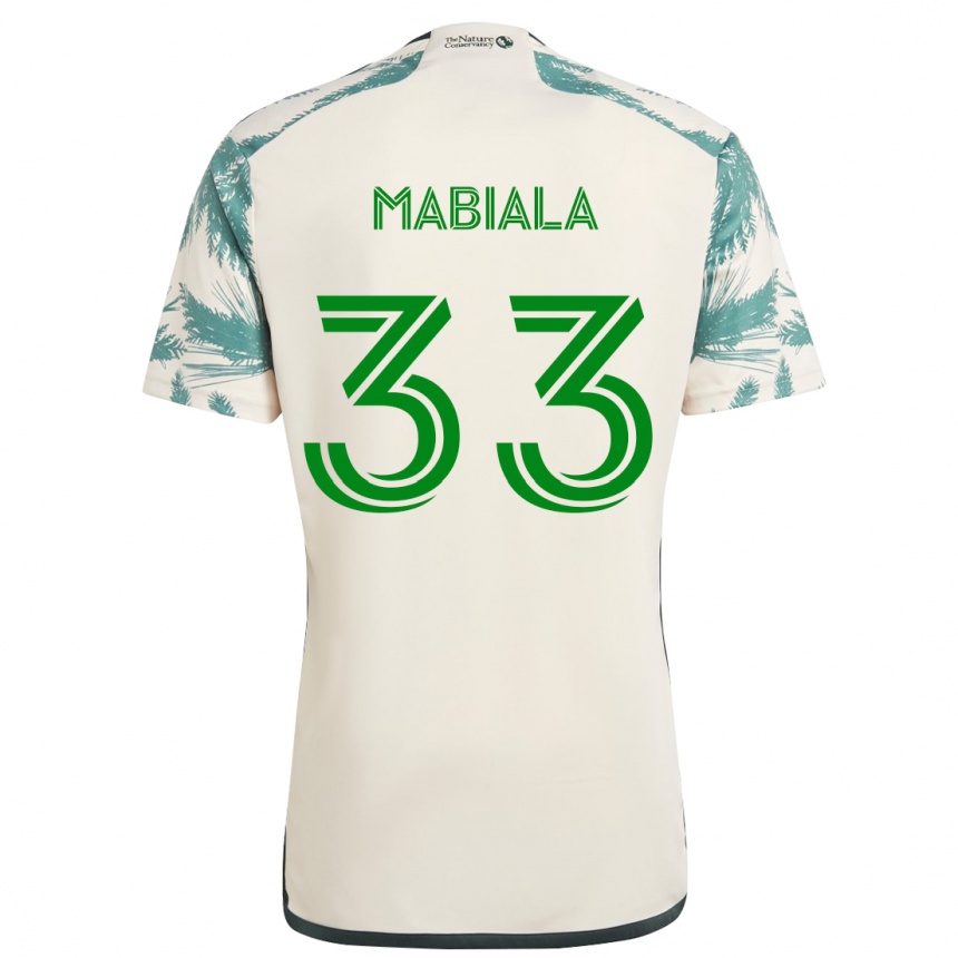 Kids Football Larrys Mabiala #33 Beige Brown Away Jersey 2024/25 T-Shirt Nz