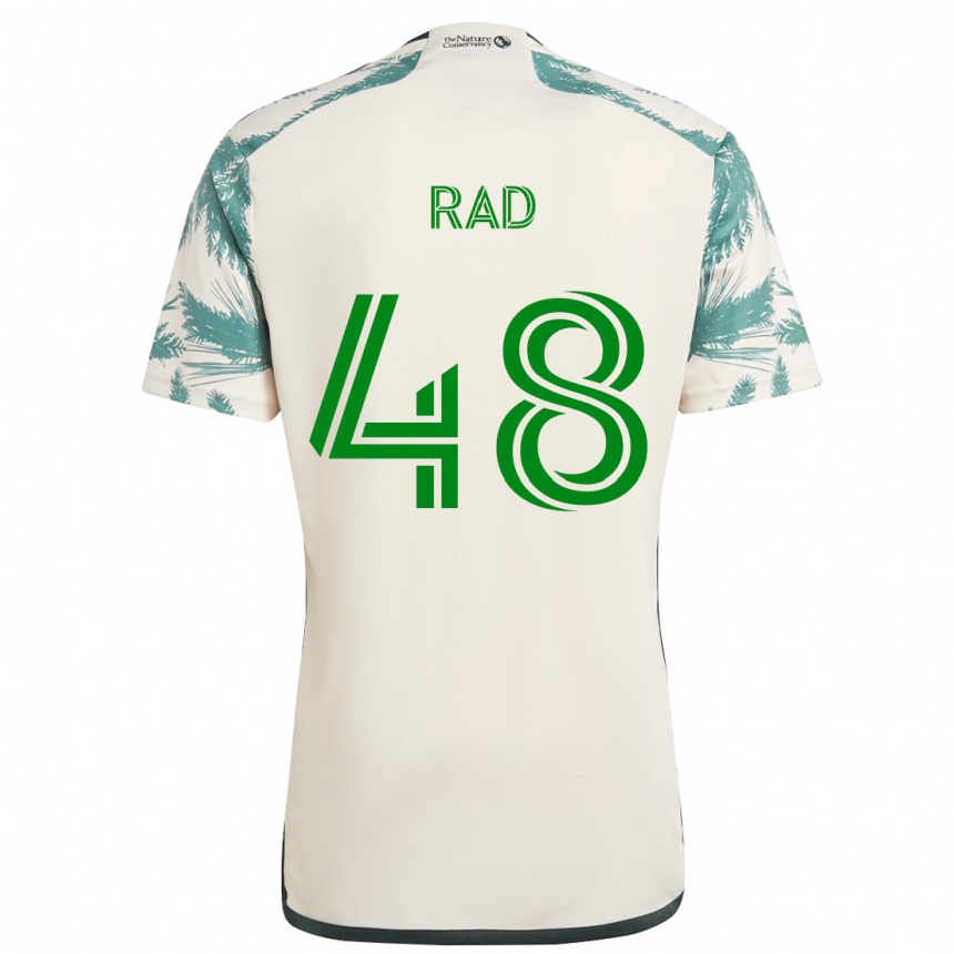 Kids Football Kaveh Rad #48 Beige Brown Away Jersey 2024/25 T-Shirt Nz