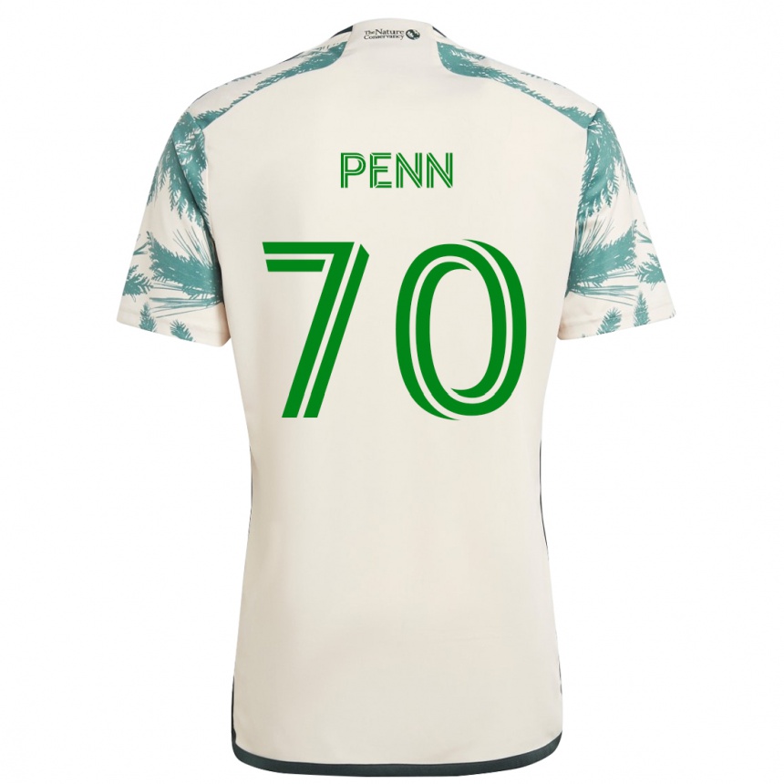 Kids Football Josh Penn #70 Beige Brown Away Jersey 2024/25 T-Shirt Nz