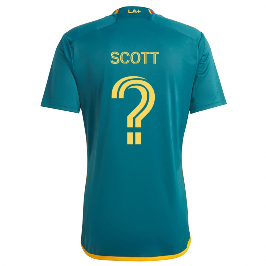 Kids Football Brady Scott #0 Green Yellow Away Jersey 2024/25 T-Shirt Nz