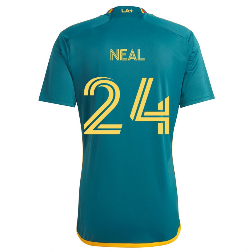 Kids Football Jalen Neal #24 Green Yellow Away Jersey 2024/25 T-Shirt Nz