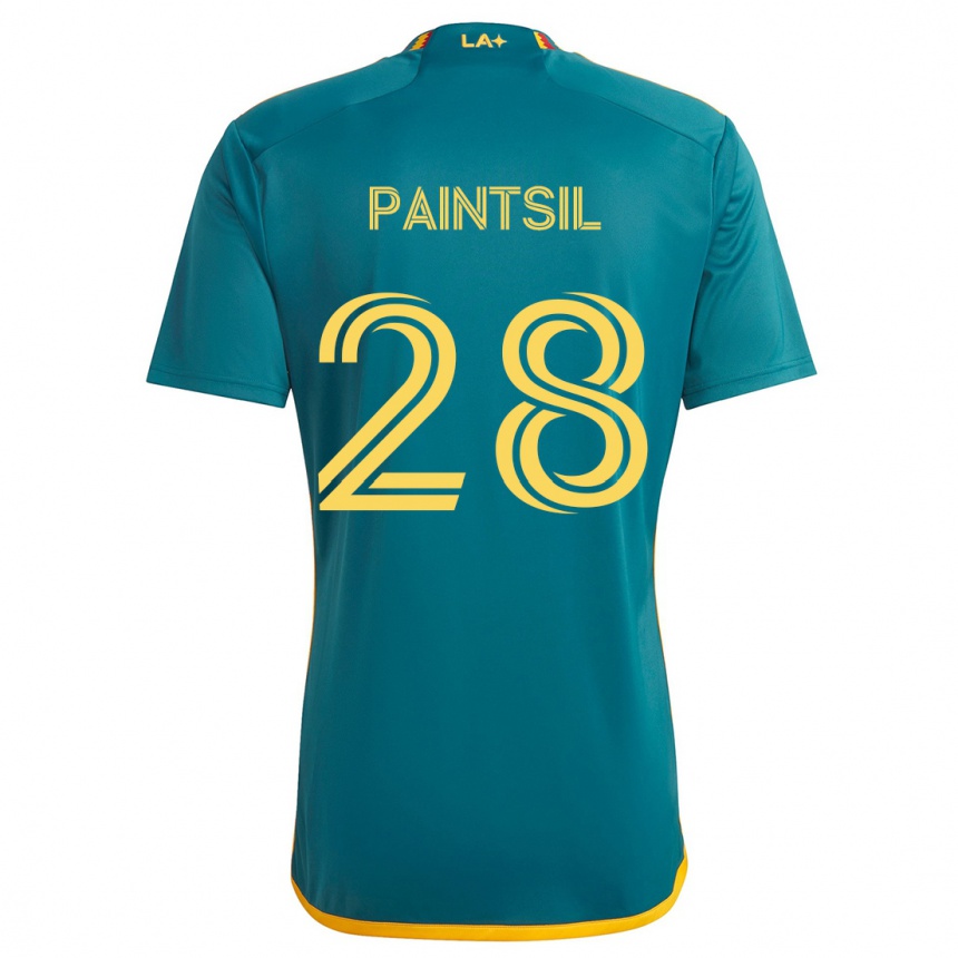 Kids Football Joseph Paintsil #28 Green Yellow Away Jersey 2024/25 T-Shirt Nz