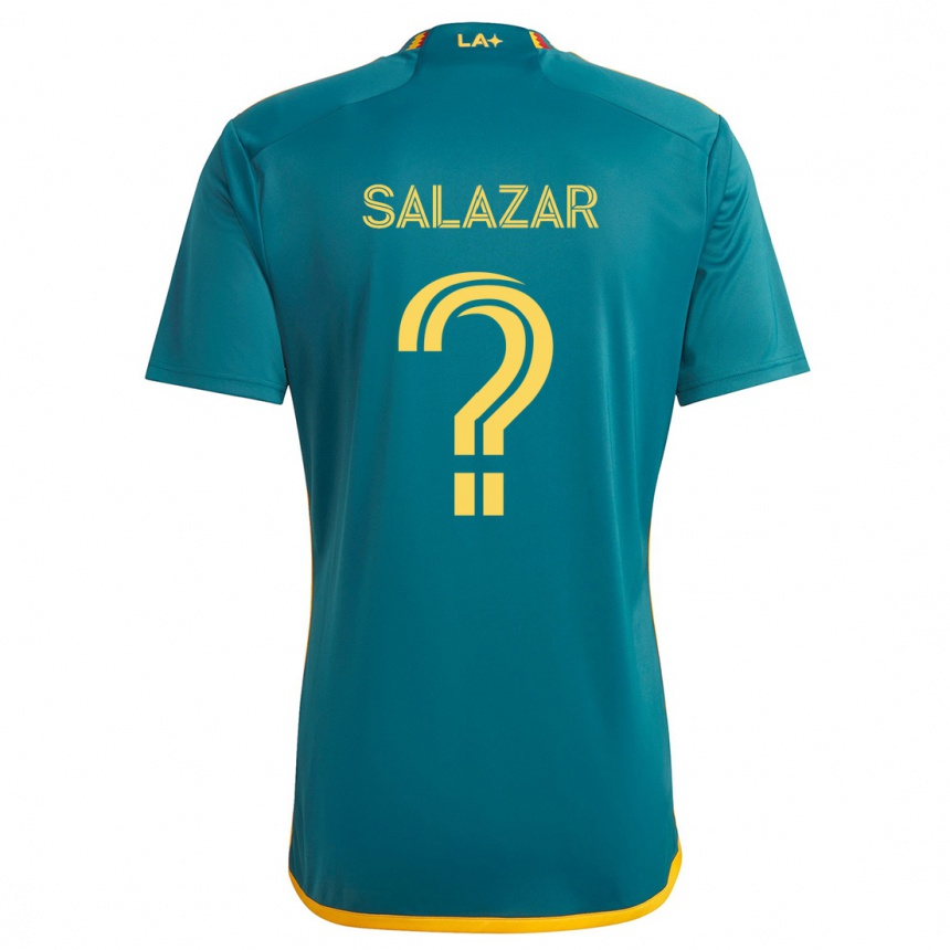 Kids Football Enrique Salazar #0 Green Yellow Away Jersey 2024/25 T-Shirt Nz