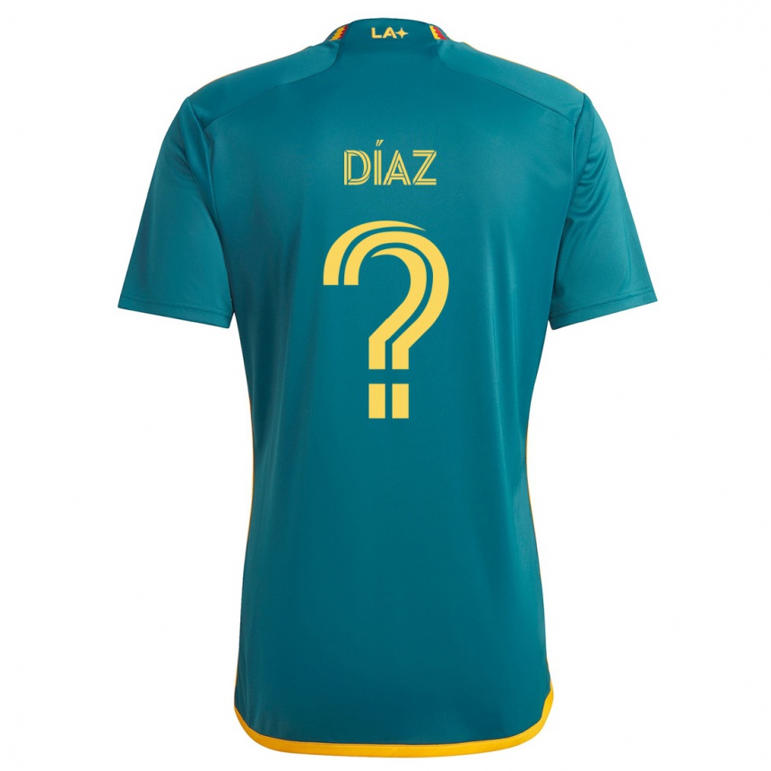 Kids Football Carlos Díaz #0 Green Yellow Away Jersey 2024/25 T-Shirt Nz