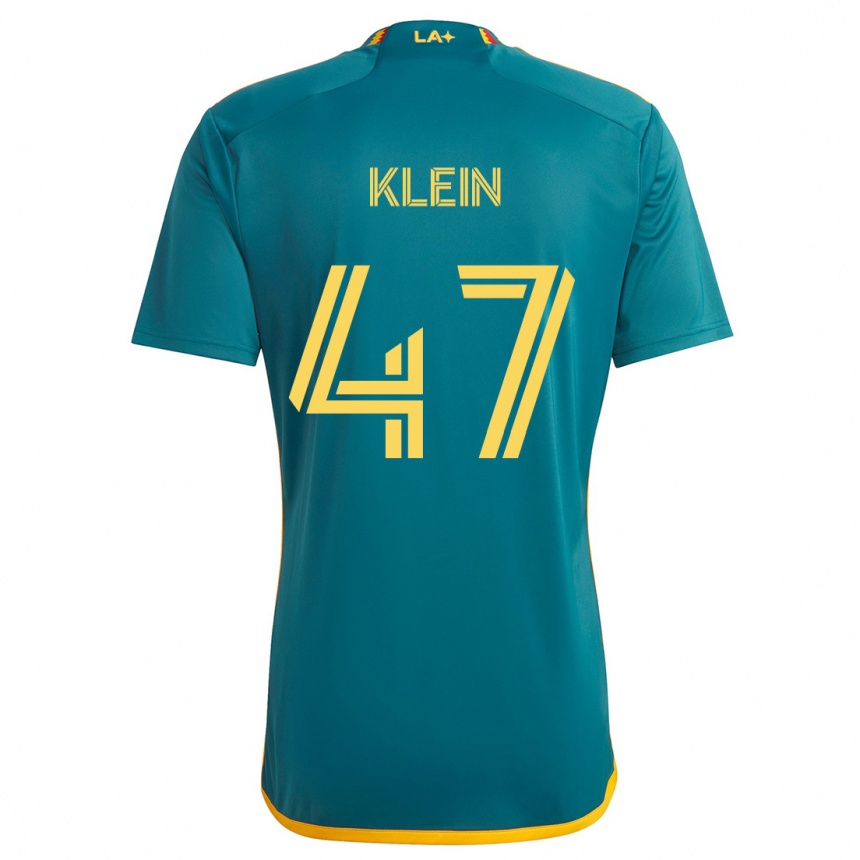 Kids Football Carson Klein #47 Green Yellow Away Jersey 2024/25 T-Shirt Nz