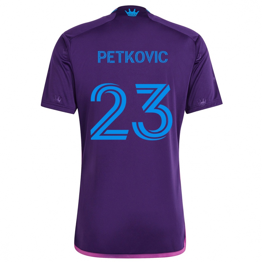 Kids Football Nikola Petkovic #23 Purple Blue Away Jersey 2024/25 T-Shirt Nz