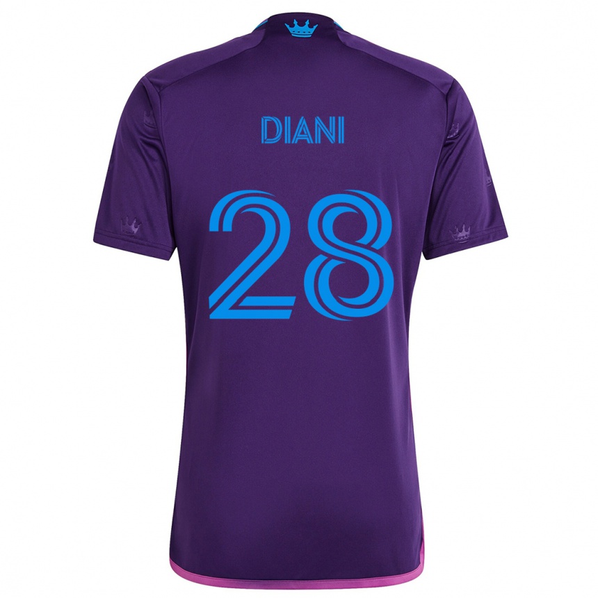 Kids Football Djibril Diani #28 Purple Blue Away Jersey 2024/25 T-Shirt Nz