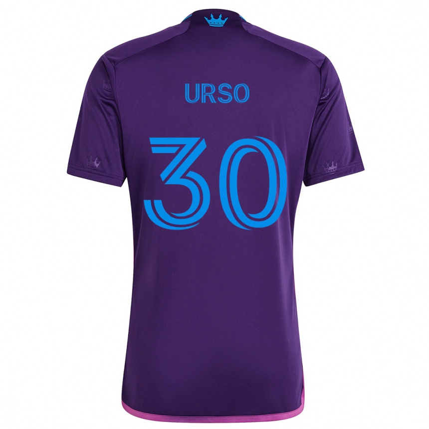 Kids Football Júnior Urso #30 Purple Blue Away Jersey 2024/25 T-Shirt Nz