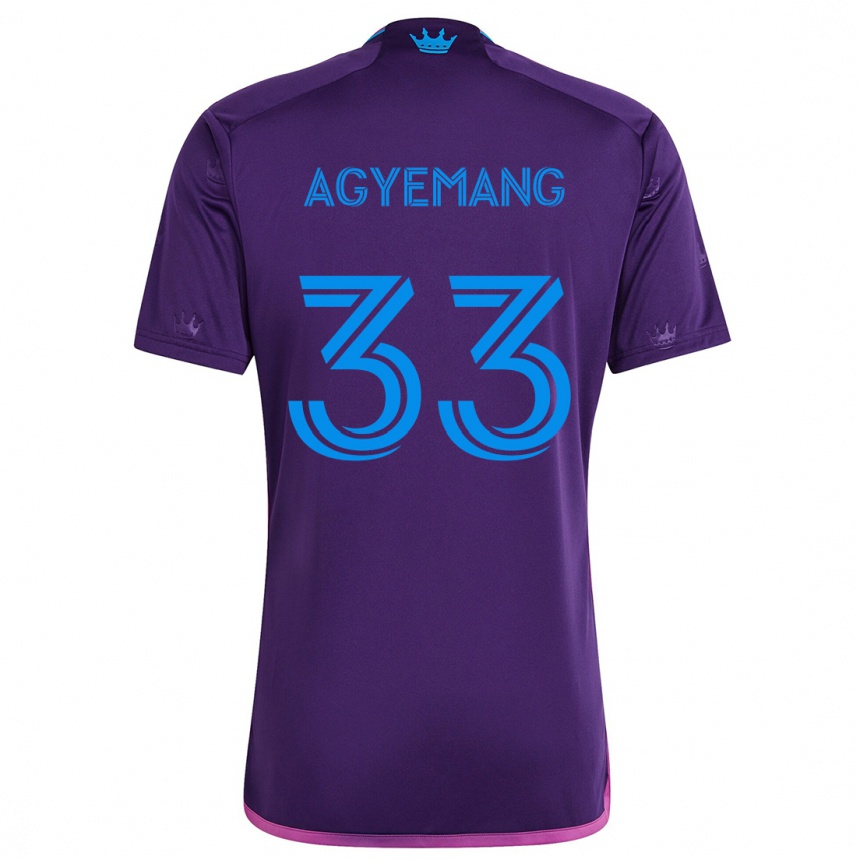 Kids Football Patrick Agyemang #33 Purple Blue Away Jersey 2024/25 T-Shirt Nz