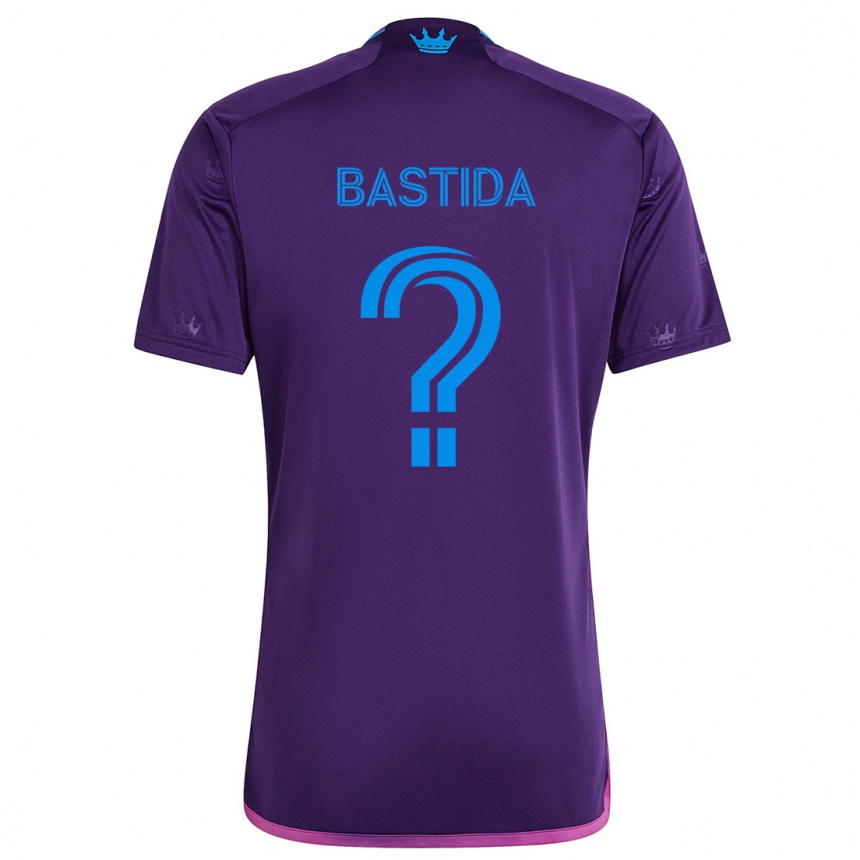 Kids Football Juan Martinez-Bastida #0 Purple Blue Away Jersey 2024/25 T-Shirt Nz