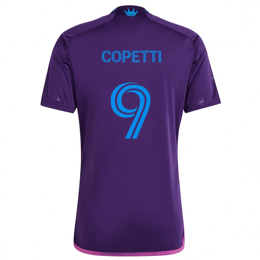 Kids Football Enzo Copetti #9 Purple Blue Away Jersey 2024/25 T-Shirt Nz