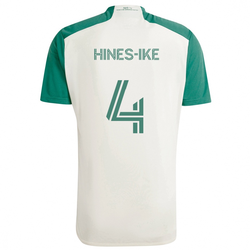 Kids Football Brendan Hines-Ike #4 Tan Green Away Jersey 2024/25 T-Shirt Nz